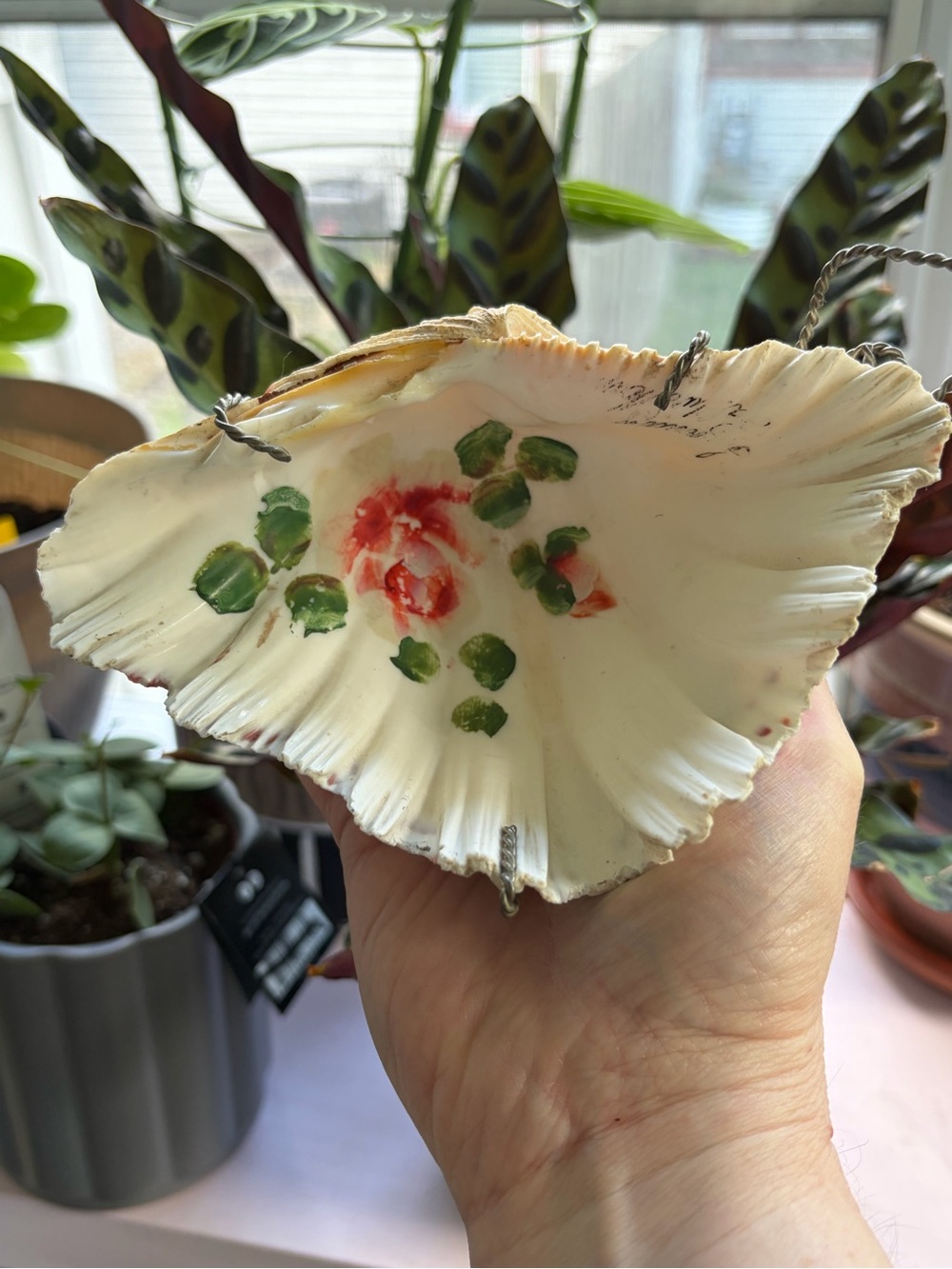 Victorian Hand Painted Shell Souvenir.